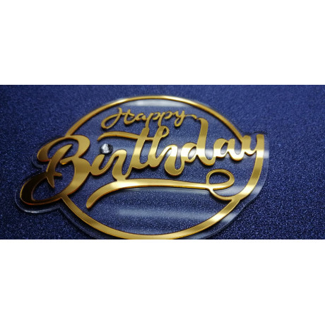 Happy birthday transpirant goud edelsteentje
