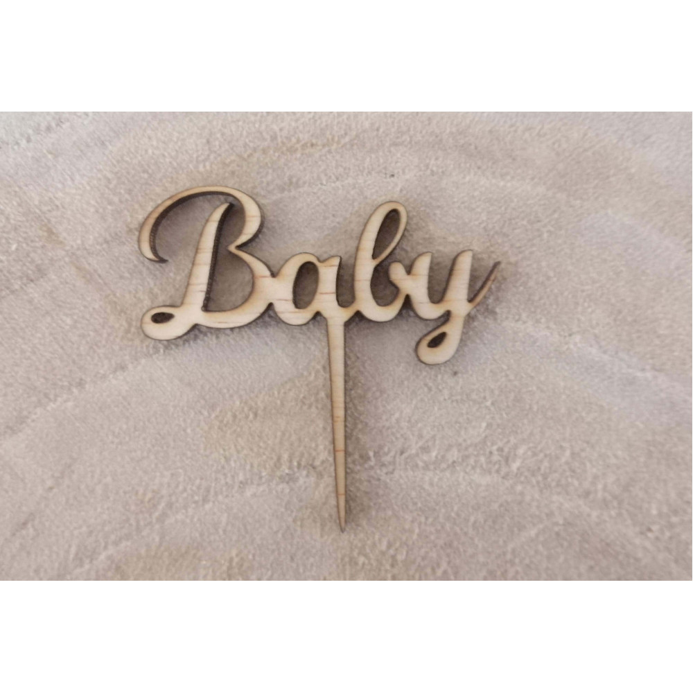 6 Cupcake toppers "Baby"