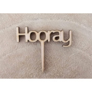 6 Cupcake toppers "Hooray"
